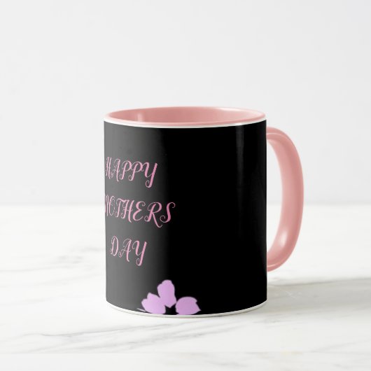 マザーズ・デイはブラック&ピンクの花をミックス。 マグカップ (正面右)