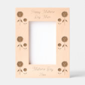 マザーズ・デイひまわりカスタム花 レーザー彫刻フレーム (正面)