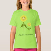 マザーズ・デイひまわりカスタム花 Tシャツ (正面)