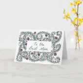 マザーズ・デイカードつる植物紫色の花 カード (黄色い花)