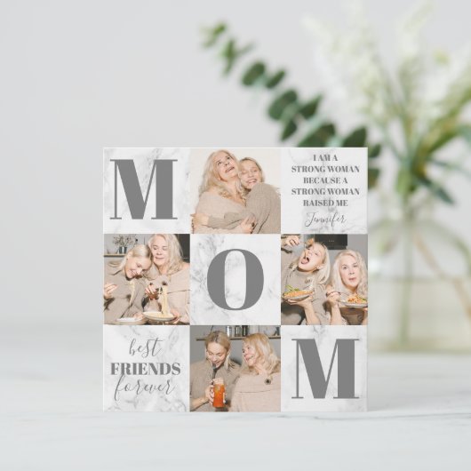マザーズ・デイ大理石フォトコラージュ カード (スタンド正面)