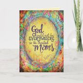 マザーズ・デイ引用文パステルかわいらしフローラインスピレーション カード (正面)