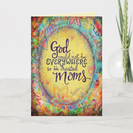 マザーズ・デイ引用文パステルかわいらしフローラインスピレーション カード (正面)