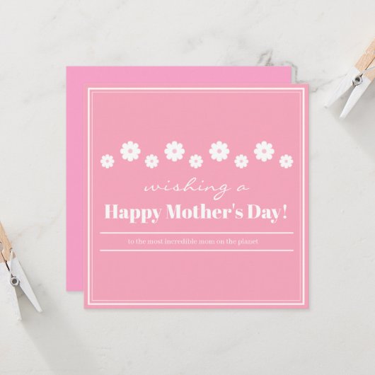 マザーズ・デイ最高の・カード (正面/裏面インサイチュ)