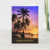 マザーズ・デイ熱帯ビーチパラダイスウィズパームツリー カード (正面)