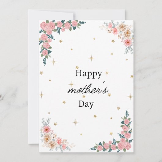 マザーズ・デイ・カード。ハッピーマザーズ・デイ。かわいいカード。 招待状 (正面)