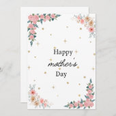 マザーズ・デイ・カード。ハッピーマザーズ・デイ。かわいいカード。 招待状 (正面/裏面)