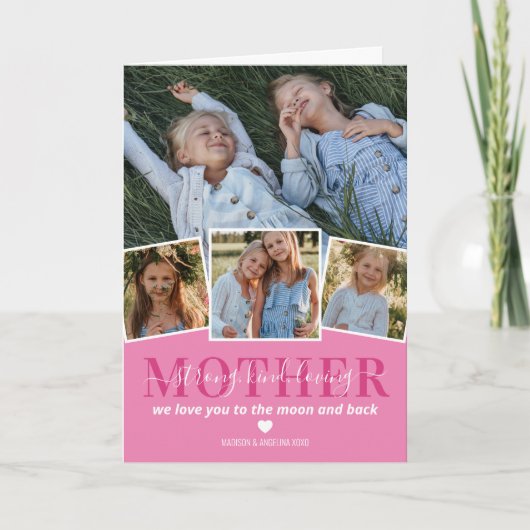 マザーズ・デイ・カード | 4写真家族の母 カード (正面)
