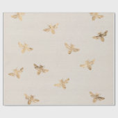 マザーズ・デイ・ギフト金ゴールド・クイーンビー ラッピングペーパー (フラット)