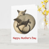 マザーズ・デイ・シャム猫カード カード (黄色い花)