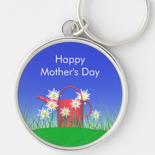 マザーズ・デイ・デイジーと散水缶 キーホルダー (正面)