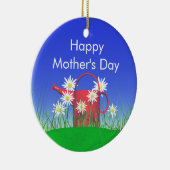 マザーズ・デイ・デイジーと散水缶 セラミックオーナメント (右)