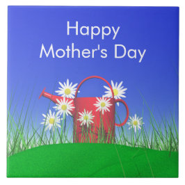 マザーズ・デイ・デイジーと散水缶 タイル