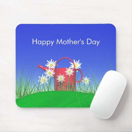 マザーズ・デイ・デイジーと散水缶 マウスパッド (マウス)