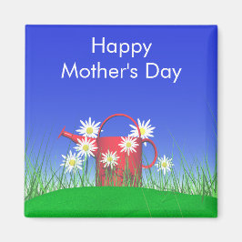 マザーズ・デイ・デイジーと散水缶 マグネット