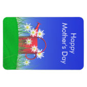 マザーズ・デイ・デイジーと散水缶 マグネット (横)