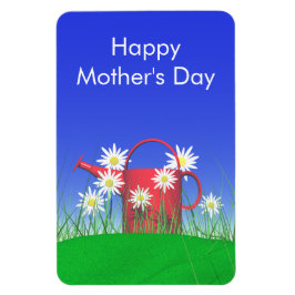 マザーズ・デイ・デイジーと散水缶 マグネット