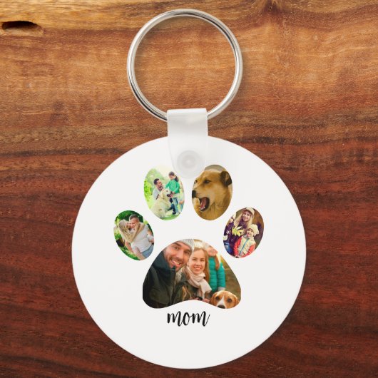 マザーズ・デイ・ドッグ・ママ | 5 Paw印刷フォトコラージュ キーホルダー (裏面)