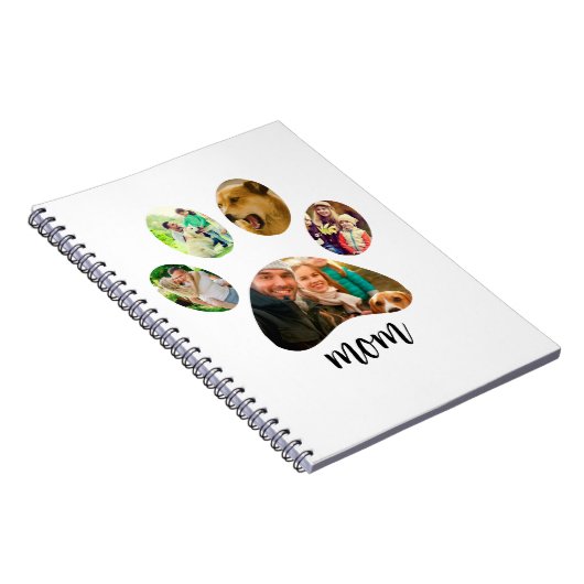 マザーズ・デイ・ドッグ・ママ | 5 Paw印刷フォトコラージュ ノートブック (右側)
