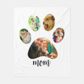 マザーズ・デイ・ドッグ・ママ | 5 Paw印刷フォトコラージュ フリースブランケット (正面)