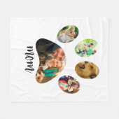 マザーズ・デイ・ドッグ・ママ | 5 Paw印刷フォトコラージュ フリースブランケット (正面(横))