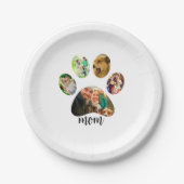 マザーズ・デイ・ドッグ・ママ | 5 Paw印刷フォトコラージュ ペーパープレート (正面)
