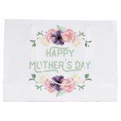 マザーズ・デイ – ピンク&カシス・フラワーガーランズ ラージペーパーバッグ (裏面)