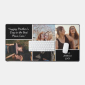 マザーズ・デイ・フォトコラージュ・ブラックシンプルカスタム デスクマット (キーボード&マウス)
