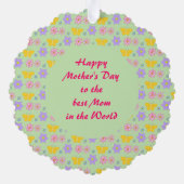 マザーズ・デイ・フラワーズ・アンド・チョウカスタム オーナメントカード (裏面)