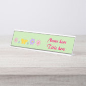 マザーズ・デイ・フラワーズ・アンド・チョウカスタム デスクネームプレート (正面)