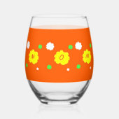 マザーズ・デイ・フラワーマママオレンジグリーン飲み物用品セット ステムなしワイングラス (裏面)