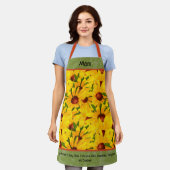  『マザーズ・デイ・ブラックアイ・スーザン・ランダム・パターン』 エプロン (着用した状態)