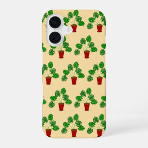 マザーズ・デイ・モンステラパターン(の模様が)ある工場 iPhone 16ケース