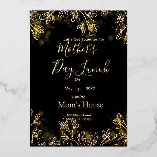 マザーズ・デイ・ランチ 箔招待状 (正面)