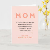 マザーズ・デイMOM頭字語のかわいいおもしろカード カード (黄色い花)