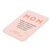 マザーズ・デイMOM頭字語のかわいいおもしろカード マグネット (左側)