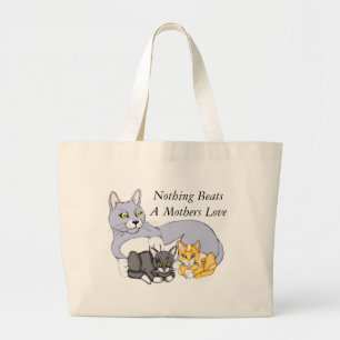 マザーズ・ラブ・キャットと子猫ジャンボトートバッグ ラージトートバッグ