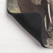 マザーゾウ歩く（ゾウ子牛） マウスパッド (コーナー)