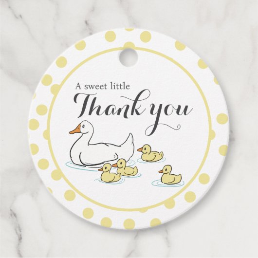 マザーダックとアヒル赤ちゃんシャワーメッセージカード フェイバータグ (正面)