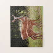 マザーディアーかわいらしアンドベビーファウン自然パズル ジグソーパズル (縦)