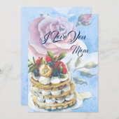 マザーデイケーキカードをパーソナライズ シーズンカード (正面/裏面)