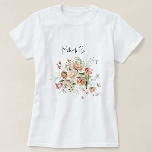 マザートゥベ赤面ピンクガール赤ちゃんシャワー Tシャツ (デザイン正面)