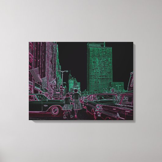 マザードーターショッピングミシガンアベシカゴ1961 キャンバスプリント (正面)