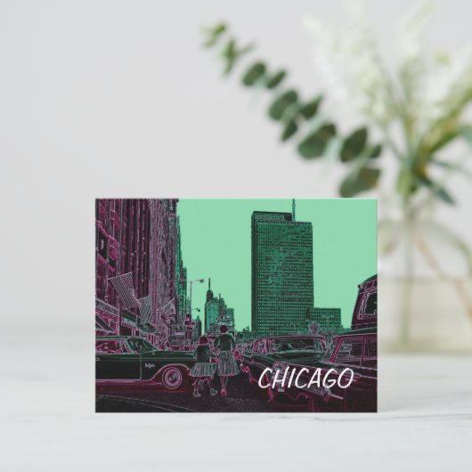 マザードーターショッピングミシガンアベシカゴ1961 ポストカード (スタンド正面)