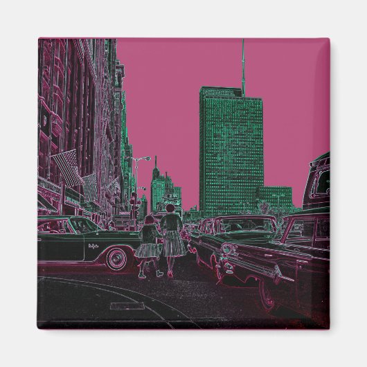 マザードーターショッピングミシガンアベシカゴ1961 マグネット (正面)