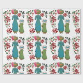 マザードーターデュオレッドローゼスフローラグリーンリー ラッピングペーパー (フラット)