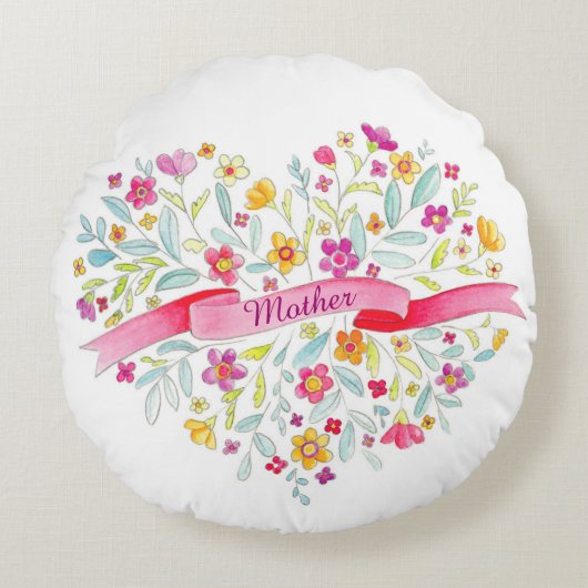 マザーハートブーケ装飾用クッション ラウンドクッション (正面)