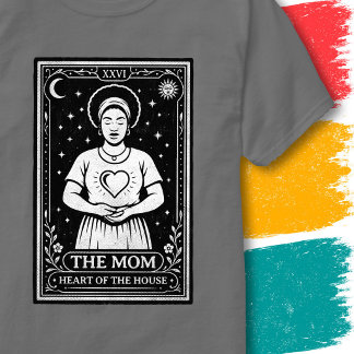 マザーハート セレスチャル ヴィンテージ タロット アート スタイル ママ Tシャツ