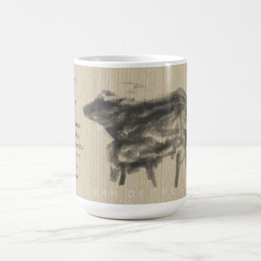 マザーバッファローと中国の彼女の子牛の年/M コーヒーマグカップ (中央)