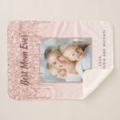 マザーバラ金ゴールド写真赤面ピンクの滴 シェルパブランケット (正面(横))